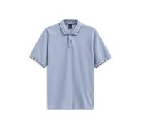 Poloshirt BUGATTI "Modern Fit", Herren, Gr. M, blau (330, blaugrau), 100% Baumwolle, unifarben, normal, ohne Ausschnitt, Rippbündchen, Shirts, Basic Essential aus Baumwolle (74178025-M) 330, blaugrau