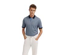 Poloshirt BUGATTI, Herren, Gr. M, 340, blaugrau, 100% Baumwolle, unifarben, casual, normal, ohne Ausschnitt, Kurzarm Rippbündchen, Shirts, aus Baumwolle (59382335-M) 340, blaugrau