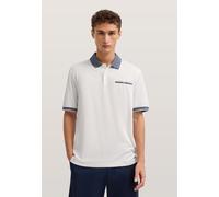 Poloshirt BUGATTI, Herren, Gr. M, weiß (10, weiß), 50% Baumwolle, 50% Polyester, unifarben, normal, ohne Ausschnitt, Shirts, Modern Fit mit einer Brusttasche (10845555-M) 10, weiß