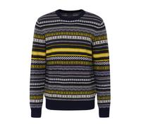 Rundhalspullover BUGATTI, Herren, Gr. XXL, grün (oliv), Sweatware, 80% Wolle, 20% Polyamid, gestreift, regular fit, Rundhals, Rippbündchen, Pullover Rundhalspullover, aus hochwertigem Woll-Mix (494761