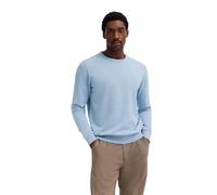 bugatti Pullover Herren Comfort Fit Rundhals Baumwolle blau, L