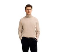 Rollkragenpullover BUGATTI "Regular Fit", Herren, Gr. M, 30, beige, 95% Baumwolle, 5% Kaschmir, unifarben, casual, regular fit, ohne Ausschnitt, Langarm Rippbündchen, Pullover, aus Baumwolle-Kaschmir