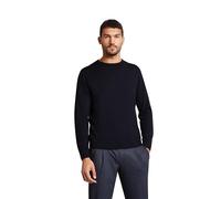 bugatti Pullover Herren Regular Fit Rundhals Wolle blau, M