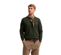 Rundhalspullover BUGATTI "Regular Fit", Herren, Gr. XL, 190, oliv, Sweatware, 100% Baumwolle, unifarben, regular fit, Rundhals, Rippbündchen, Pullover, Basic Essential aus reiner Baumwolle (26945767-X