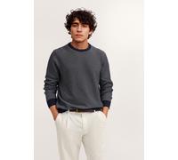 Rundhalspullover BUGATTI "Regular Fit", Herren, Gr. M, 390, marine, Strick, 100% Baumwolle, unifarben, regular fit, Rundhals, Pullover Rundhalspullover, aus reiner Baumwolle (70177736-M) 390, marine