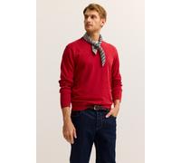 Rundhalspullover BUGATTI "Regular Fit", Herren, Gr. M, 960, rot, Sweatware, 100% Baumwolle, unifarben, regular fit, Rundhals, Rippbündchen, Pullover, Basic Essential aus reiner Baumwolle (23697201-M) 