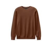 Rundhalspullover BUGATTI "Regular Fit", Herren, Gr. XL, braun (70, braun), Strick, 100% Baumwolle, unifarben, regular fit, Rundhals, Pullover Rundhalspullover, mit einer Struktur (78402466-XL) 70, bra