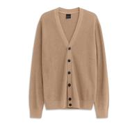 Cardigan BUGATTI "Regular Fit", Herren, Gr. 3XL, 40, beige, Strick, 50% Baumwolle, 50% Polyester, unifarben, regular fit, V-Ausschnitt, Rippbündchen, Strickjacken, mit V-Ausschnitt und Ripp-Struktur (