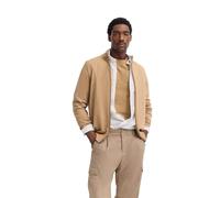 Strickjacke BUGATTI "Regular Fit", Herren, Gr. XL, beige (40, beige), Strick, 95% Baumwolle, 5% Kaschmir, unifarben, regular fit, ohne Ausschnitt, Rippbündchen, Strickjacken Strickjacke, mit Reißversc