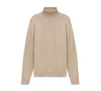 Rollkragenpullover BUGATTI "Regular Fit", Herren, Gr. L, 30, beige, 95% Baumwolle, 5% Kaschmir, unifarben, casual, regular fit, ohne Ausschnitt, Langarm Rippbündchen, Pullover, aus Baumwolle-Kaschmir 