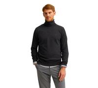 Rollkragenpullover BUGATTI "Regular Fit", Herren, Gr. XXL, grau (280, dunkelgrau), Strick, 100% Baumwolle, unifarben, regular fit, ohne Ausschnitt, Rippbündchen, Pullover Rollkragenpullover, aus reine