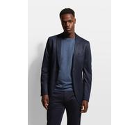 Sakko BUGATTI, Herren, Gr. 56, blau (marine), 67% Polyester, 28% Viskose, 5% Elasthan, Glencheckmuster, slim fit, Manschette, Sakkos, mit Elasthananteil (95448937-56) marine