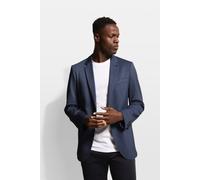 Sakko BUGATTI, Herren, Gr. 56, blau (dunkelblau), 65% Polyester, 30% Viskose, 5% Elasthan, casual, slim fit, Manschette, Sakkos, mit moderner Passform (11690325-56) dunkelblau