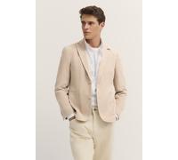 Sakko BUGATTI, Herren, Gr. 52, 30, beige, 52% Viskose, 29% Polyester, 18% Baumwolle, 1% Elasthan, unifarben, casual, normal, Langarm Manschette, Sakkos, mit Reverskragen und Stretch (30143601-52) 30,