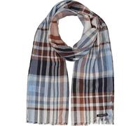 bugatti | Herren Schal | kariert | lässige Knitter Optik | 100% Baumwolle | 45 x 185 cm Chocolate