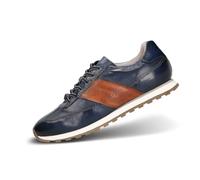 Sneaker BUGATTI, Herren, Gr. 42, blau (blau used), Leder, used, casual, Schuhe, Freizeitschuh, Halbschuh, Schnürschuh mit Kontrastbesatz (18636006-42) blau used