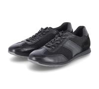 Bugatti Herren Low Sneaker Schwarz Leder Mesh Wechselfußbett, Größe:44, Farbauswahl:schwarz