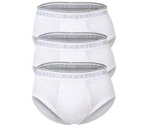 bugatti Herren Slips, 3er Pack - Feinripp, Eingriff, Baumwolle, einfarbig Weiß L