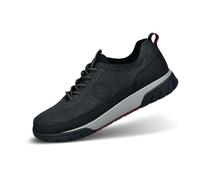 bugatti Herren-Sneaker in Schwarz mit atmungsaktiven Flynet-Einsätzen, Memory-Foam-Einlegesohlen, Eva-Sohlen für Dämpfung, leichte und Flexible Schuhe mit Logo schwarz 40 EU