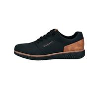 Slip-On Sneaker BUGATTI, Herren, Gr. 46, schwarz, Lederimitat, kontrastfarbene Details, Schuhe Slip-On Sneaker, Halbschuh, Freizeitsneaker mit Perforation, elastische Schnürsenkel (39096964-46)