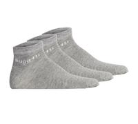 bugatti Herren Sneakersocken 3er Pack - Socks Soft Cotton Uni Basic Grau 43-46