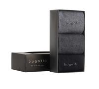 bugatti Herren Socken, 3er Pack - Basic Geschenkbox Schwarz/Grau 43-46