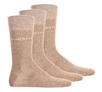 bugatti Herren Socken, 3er Pack - Socks Soft Cotton Uni Basic 43-46 Beige