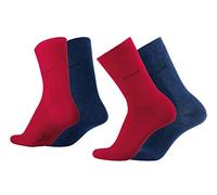bugatti Herren Socken 4er Pack uni basic Farben rot, indigo melange, Size:43-46, Farben:red/ind