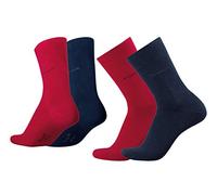 bugatti Herren Socken 4er Pack uni basic Farben rot, indigo melange, Size:43-46, Farben:red/nav