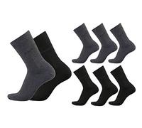 bugatti Herren Socken 6er Pack uni basic Farben rot, indigo melange, Size:47-50, Farben:blk/ant