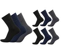 bugatti Herren Socken 6er Pack uni basic Farben, Size:43-46, Farben:blk/ant/nav