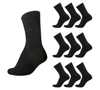 bugatti Herren Socken 9er Pack - Größe 39-42, Farbe Schwarz - Atmungsaktive Baumwollmischung, Bequeme & Verstärkte Ferse & Spitze