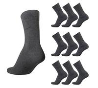 bugatti Herren Socken 9er Pack - Größe 43-46, Farbe Grau - Atmungsaktive Baumwollmischung, Bequeme & Verstärkte Ferse & Spitze