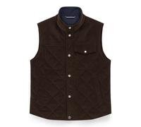 Cordweste BUGATTI "Regular Fit", Herren, Gr. 54, 90, braun, 97% Baumwolle, 3% Elasthan, unifarben, regular fit, ohne Ausschnitt, Westen, mit Stehkragen und Druckknöpfen (85740032-54) 90, braun