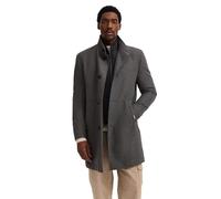 Kurzmantel BUGATTI "Westen-Einsatz", Herren, Gr. 50, 280, dunkelgrau, 55% Wolle, 40% Polyester, 5% sonstige Fasern, unifarben, normal, normaler Saum, Mäntel Kurzmantel, Modern Fit mit Flexcity Stretch