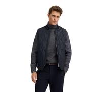 Steppweste BUGATTI "Airseries", Herren, Gr. 52, 390, marine, 100% Polyester, unifarben, casual, regular fit, Westen, Regular Fit mit Wellensteppung (24017539-52) 390, marine