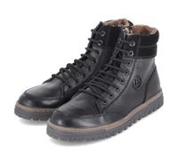 Winterboots BUGATTI, Herren, Gr. 45, schwarz, Leder, Schuhe, Schnürboots, Stiefelette, Freizeitstiefel mit Warmfutter (39131901-45) schwarz