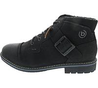 bugatti Herren Stiefelette Philadelphia in Schwarz aus Kunstleder mit Einsatz in Blau für Herbst. schwarz Gr. 43