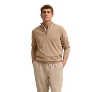Troyer BUGATTI "Regular Fit", Herren, Gr. L, 40, beige, Sweatware, 100% Baumwolle, unifarben, regular fit, ohne Ausschnitt, Pullover Troyer, aus Baumwolle mit Stehkragen (19597106-L) 40, beige