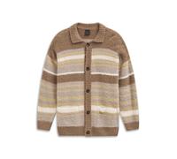 Cardigan BUGATTI "Regular Fit", Herren, Gr. XL, 20, beige, Strick, 47% Polyacryl, 21% Polyamid, 16% Alpaka, 16% Wolle, gestreift, regular fit, Rippbündchen, Strickjacken, gestreift mit Knopfleiste & K