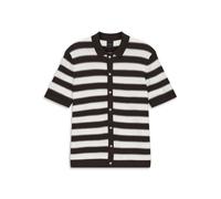 Poloshirt BUGATTI, Herren, Gr. XL, 90, braun, 50% Baumwolle, 50% Polyester, unifarben, regular fit, ohne Ausschnitt, Shirts, Regular Fit mit Blockstreifen (82479552-XL) 90, braun