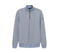 Troyer BUGATTI "Zeitlos", Herren, Gr. XL, 320, hellblau, Sweatware, 65% Baumwolle, 30% Polyester, 5% Elasthan, unifarben, normal, Pullover Troyer, im Materialmix Modern Fit (95417039-XL) 320, hellblau