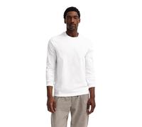 Longsweatshirt BUGATTI "Rundhals", Herren, Gr. M, weiß (10, weiß), 100% Baumwolle, unifarben, normal, Rundhals, Sweatshirts, im Modern Fit aus Baumwolle (20044442-M) 10, weiß