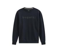 Sweatshirt BUGATTI "3D-Logo-Print", Herren, Gr. L, 390, marine, Sweatware, 87% Baumwolle, 13% Polyester, unifarben, normal, Rundhals, Rippbündchen, Sweatshirts, im Modern Fit aus einem Baumwollmix (85
