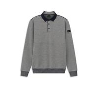 Polokragenpullover BUGATTI "Modern Fit", Herren, Gr. L, 390, marine, Sweatware, 70% Baumwolle, 25% Polyester, 5% Elasthan, unifarben, normal, Pullover, mit Druckknöpfen (26611251-L) 390, marine