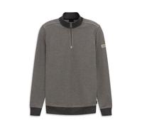 Troyer BUGATTI "Zeitlos", Herren, Gr. L, 390, marine, Sweatware, 65% Baumwolle, 30% Polyester, 5% Elasthan, unifarben, normal, Pullover Troyer, im Materialmix Modern Fit (59597331-L) 390, marine