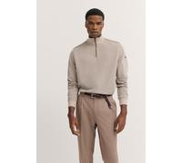 Troyer BUGATTI, Herren, Gr. XL, beige (60, taupe), Sweatware, 65% Baumwolle, 35% Polyester, unifarben, Casual, normal, ohne Ausschnitt, Rippbündchen, Pullover, mit Stehkragen & Reißverschluss (4265885