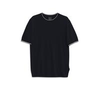 T-Shirt BUGATTI "Regular Fit", Herren, Gr. L, blau (390, marine), 65% Viskose, 35% Polyamid, unifarben, regular fit, Rundhals, Rippbündchen, Shirts T-Shirt, mit Rundhals aus Viskose-Mix (54756167-L) 3