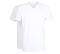 Bugatti Herren T-Shirts mit V-Ausschnitt, Slim Fit, 100% Baumwolle, Kurzarm, 2er Pack