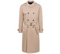Trenchcoat BUGATTI, Herren, Gr. 54, 40, beige, 97% Baumwolle, 3% Elasthan, unifarben, casual, normal, Langarm lange Manschette, Mäntel, mit Bindegurt & Hemdkragen (79188704-54) 40, beige